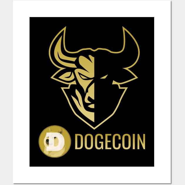 Dogecoin coin Crypto coin Cryptocurrency Wall Art by JayD World